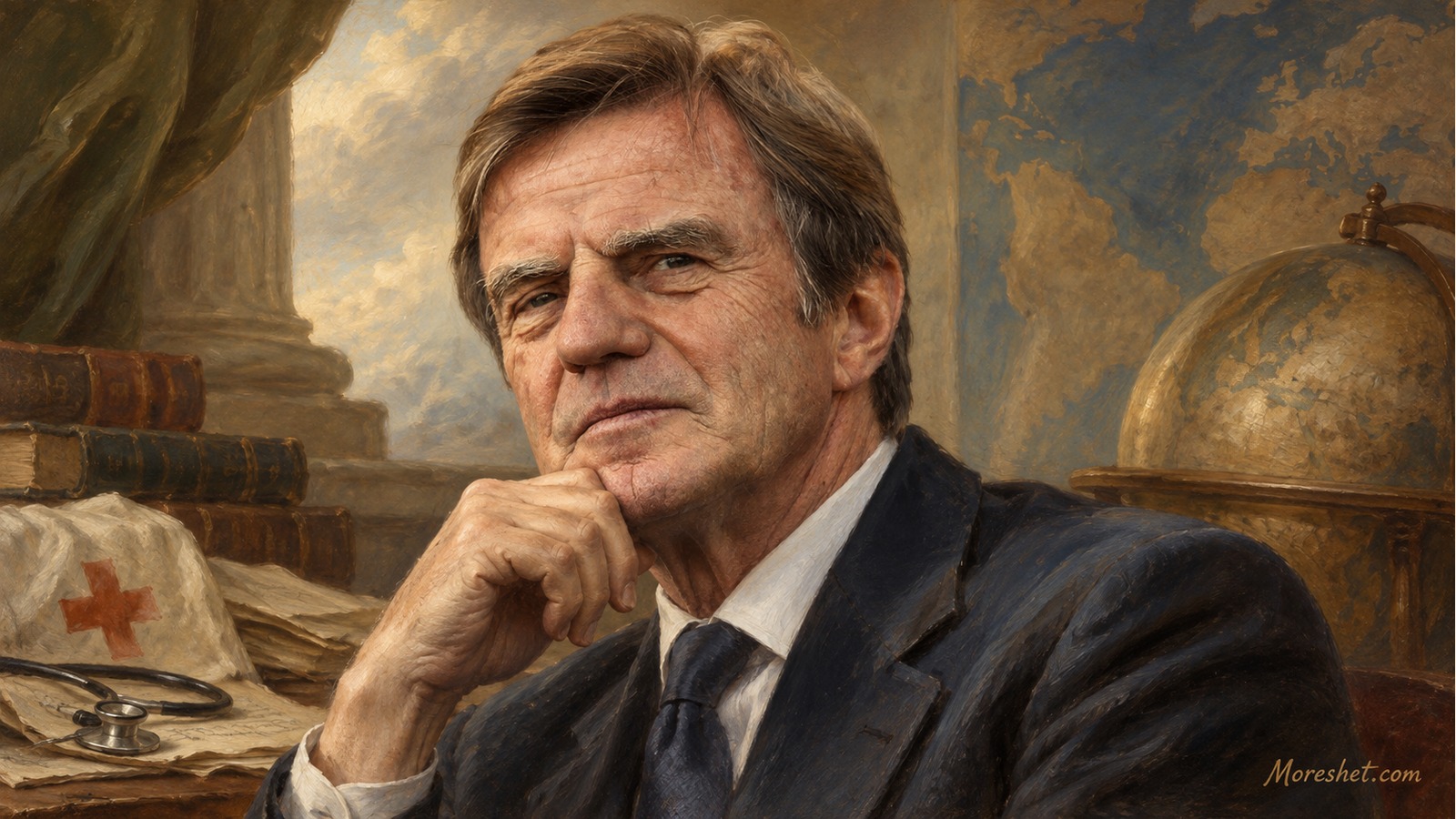 Bernard Kouchner — AI-generated artistic portrait