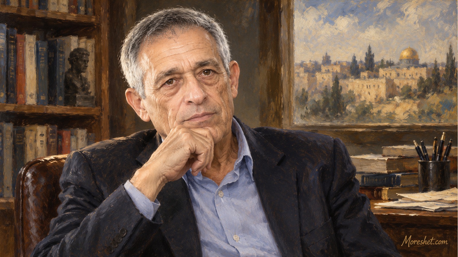 דן מרגלית — דיוקן אמנותי שנוצר באמצעות בינה מלאכותית