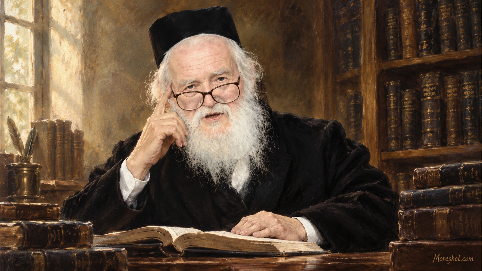 אלעזר מנחם מן שך — דיוקן אמנותי שנוצר באמצעות בינה מלאכותית