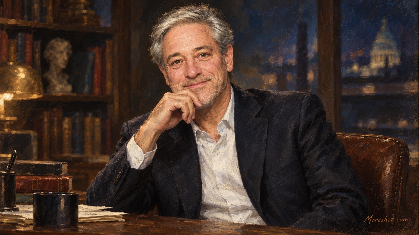 Jon Stewart — AI-generated artistic portrait