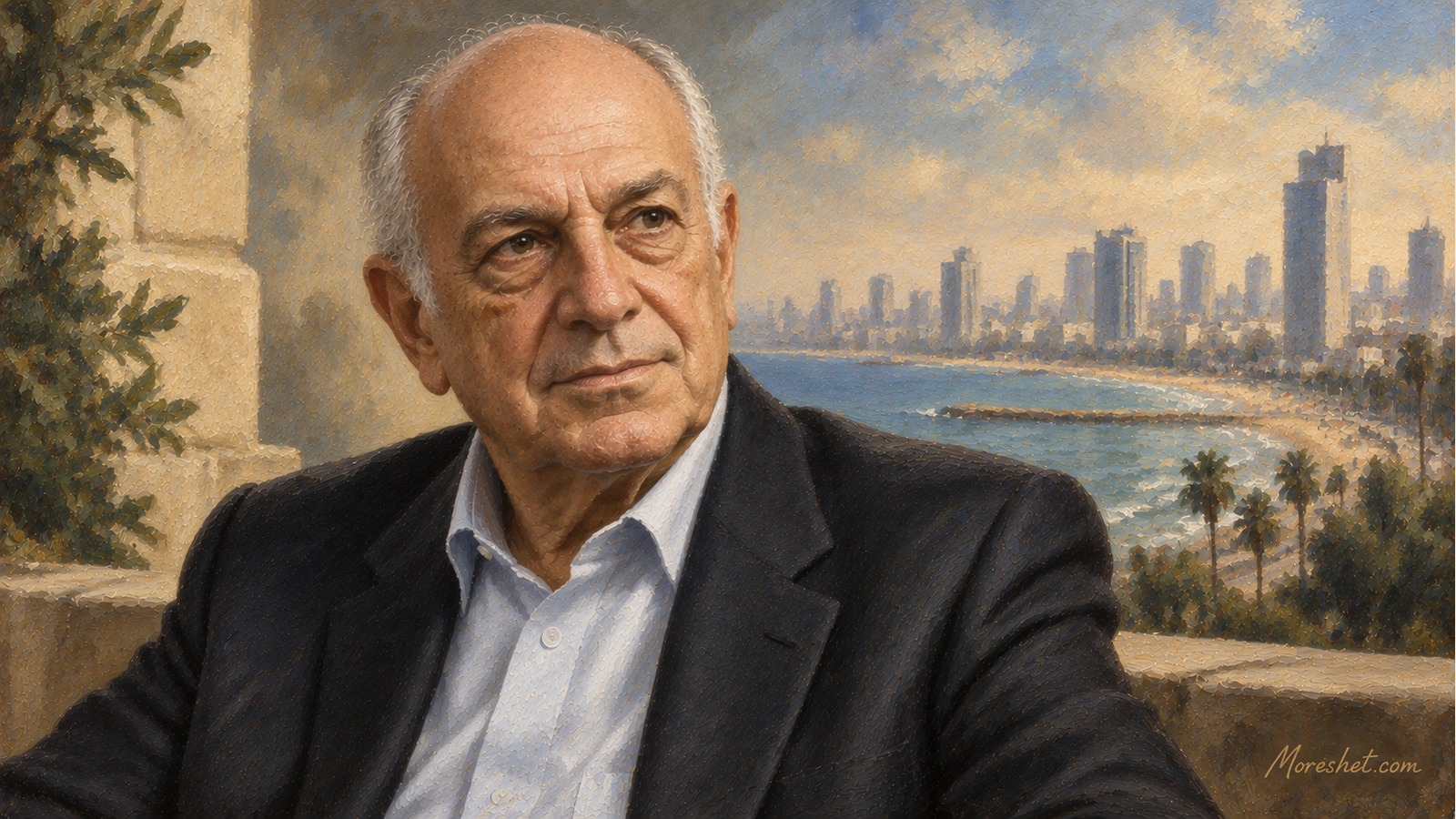 משה טיומקין — דיוקן אמנותי שנוצר באמצעות בינה מלאכותית