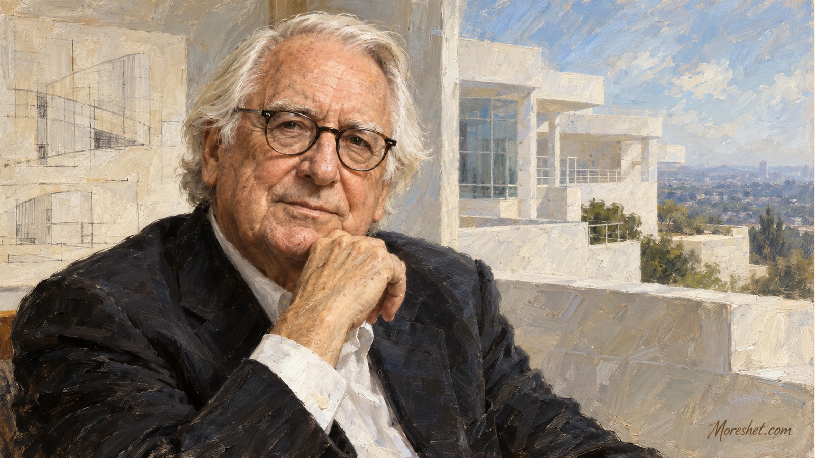 Richard Meier — AI-generated artistic portrait